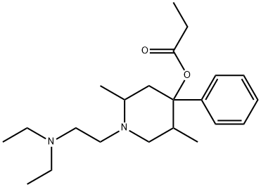 1-(2-Diethylaminoethyl)-2,5-dimethyl-4-phenyl-4-propionyloxypiperidine 구조식 이미지