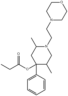 2,5-Dimethyl-1-(2-morpholinoethyl)-4-phenyl-4-propionyloxypiperidine Structure