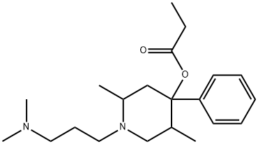 2,5-Dimethyl-1-(3-dimethylaminopropyl)-4-phenyl-4-propionyloxypiperidine 구조식 이미지