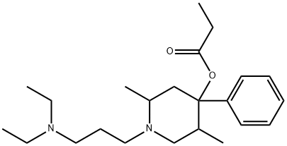 1-(3-Diethylaminopropyl)-2,5-dimethyl-4-phenyl-4-propionyloxypiperidine 구조식 이미지