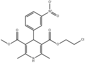 2-chloroethyl methyl 1,4-dihydro-2,6-dimethyl-4-(3-nitrophenyl)pyridine-3,5-dicarboxylate 구조식 이미지