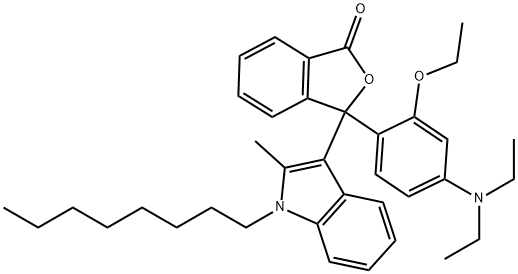 1(3H)-Isobenzofuranone, 3-4-(diethylamino)-2-ethoxyphenyl-3-(2-methyl-1-octyl-1H-indol-3-yl)- 구조식 이미지