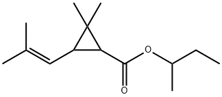 butan-2-yl 2,2-dimethyl-3-(2-methylprop-1-enyl)cyclopropane-1-carboxyl ate 구조식 이미지
