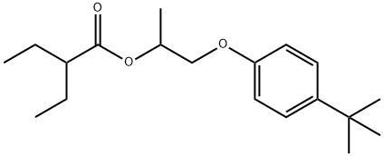 1-(4-tert-부틸페녹시)프로판-2-일2-에틸부타노에이트 구조식 이미지