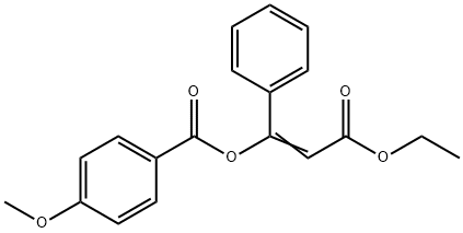 [(E)-2-에톡시카르보닐-1-페닐-에테닐]4-메톡시벤조에이트 구조식 이미지