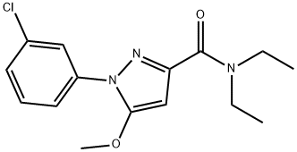 1-(3-Chlorophenyl)-N,N-diethyl-5-methoxy-1H-pyrazole-3-carboxamide 구조식 이미지
