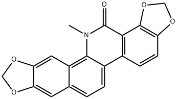 13-Methyl[1,3]benzodioxolo[5,6-c][1,3]dioxolo[4,5-i]phenanthridine-14(13H)-one 구조식 이미지