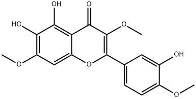 5,6-Dihydroxy-2-(3-hydroxy-4-methoxyphenyl)-3,7-dimethoxy-4H-1-benzopyran-4-one Structure