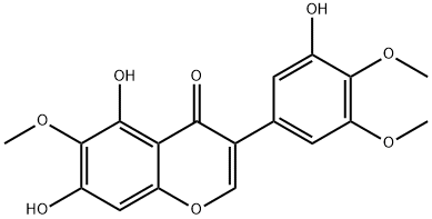 5,7-dihydroxy-3-(3-hydroxy-4,5-dimethoxyphenyl)-6-methoxy-4-benzopyrone 구조식 이미지