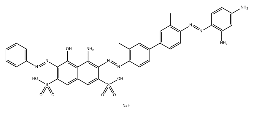 disodium 4-amino-3-[[4'-[(2,4-diaminophenyl)azo]-3,3'-dimethyl[1,1'-biphenyl]-4-yl]azo]-5-hydroxy-6-(phenylazo)naphthalene-2,7-disulphonate 구조식 이미지