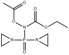 N-아세틸옥시-N-[비스(1-아지리디닐)포스피닐]카르밤산에틸에스테르 구조식 이미지