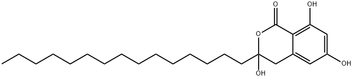 3,4-Dihydro-3,6,8-trihydroxy-3-pentadecyl-1H-2-benzopyran-1-one Structure