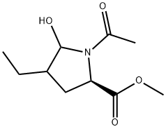 D-Proline, 1-acetyl-4-ethyl-5-hydroxy-, methyl ester (9CI) Structure
