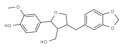 Tetrahydro-4-(1,3-benzodioxol-5-ylmethyl)-2-(4-hydroxy-3-methoxyphenyl)-3-furanmethanol 구조식 이미지