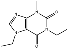 1,7-Diethyl-2,3,6,7-tetrahydro-3-methyl-1H-purine-2,6-dione 구조식 이미지