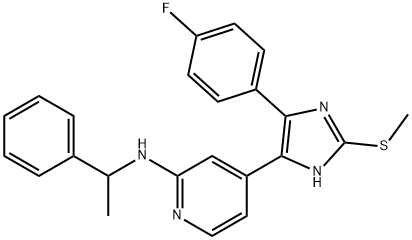 (RS)-4-[5-(4-FLUOROPHENYL)-2-METHYLSULFANYL-3H-IMIDAZOL-4-YL]PYRIDIN-2-YL]-(1-PHENYLETHYL)AMINE] Structure