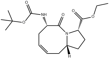 Pyrrolo[1,2-a]azocine-3-carboxylic acid, 6-[[(1,1-diMethylethoxy)carbonyl]aMino]-1,2,3,5,6,7,10,10a-octahydro-5-oxo-, ethyl ester, (3S,6S,10aR)- Structure