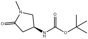 Carbamic acid, [(3S)-1-methyl-5-oxo-3-pyrrolidinyl]-, 1,1-dimethylethyl ester Structure