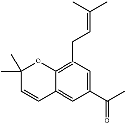 6-Acetyl-2,2-dimethyl-8-(3-methyl-2-butenyl)-2H-1-benzopyran 구조식 이미지