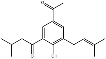 1-[5-Acetyl-2-hydroxy-3-(3-methyl-2-butenyl)phenyl]-3-methyl-1-butanone Structure