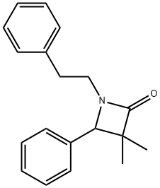 3,3-Dimethyl-4-phenyl-1-(2-phenylethyl)azetidin-2-one 구조식 이미지