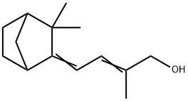 4-(3,3-dimethylbicyclo[2.2.1]hept-2-ylidene)-2-methyl-2-buten-1-ol 구조식 이미지