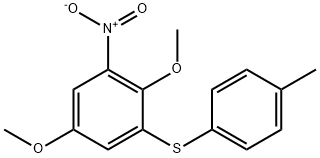 1,4-dimethoxy-6-nitro-2-(p-tolylthio)benzene Structure