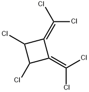 1,2-디클로로-3,4-비스(디클로로메틸렌)시클로부탄 구조식 이미지