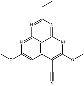 2-Ethyl-5,8-dimethoxy-1H-pyrimido[4,5,6-ij][2,7]naphthyridine-6-carbonitrile 구조식 이미지