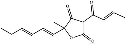 5-[(1E,3E)-1,3-Hexadienyl]-5-methyl-3-[(E)-1-oxo-2-butenyl]furan-2,4(3H,5H)-dione 구조식 이미지