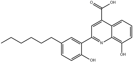 2-(2-hydroxy-5-n-hexylphenyl)-8-quinolinol-4-carboxylic acid 구조식 이미지