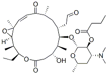 [(2R,3S,4R,6S)-4-dimethylamino-2-[[(1S,2E,5R,7R,8R,9S,10R,14S,15R,16R) -14-ethyl-10-hydroxy-1,5,9,15-tetramethyl-4,12-dioxo-7-(2-oxoethyl)-13 ,17-dioxabicyclo[14.1.0]heptadec-2-en-8-yl]oxy]-6-methyl-oxan-3-yl] bu tanoate 구조식 이미지