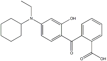 4-CYCLOHEXYLAMINO-N-ETHYL-2-HYDROXYBENZOPHENONE-2'-CARBOXYLIC ACID 구조식 이미지