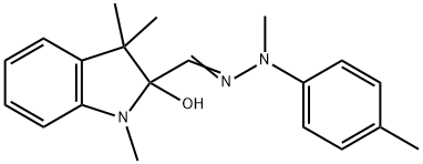1,3,3-트리메틸-2-[[메틸-(4-메틸페닐)하이드라지닐리덴]메틸]인돌-2-올 구조식 이미지