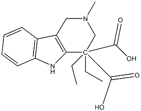 1,2,3,5-Tetrahydro-2-methyl-4H-pyrido[4,3-b]indole-4,4-dicarboxylic acid diethyl ester Structure