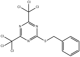 2-Benzylthio-4,6-bis(trichloromethyl)-1,3,5-triazine Structure