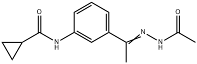 Acetic acid, [1-[3-[(cyclopropylcarbonyl)amino]phenyl]ethylidene]hydrazide Structure