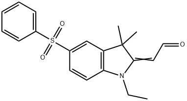 [1-ethyl-1,3-dihydro-3,3-dimethyl-5-(phenylsulphonyl)-2H-indol-2-ylidene]acetaldehyde Structure
