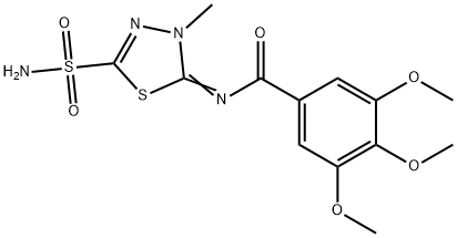 N-(4,5-Dihydro-4-methyl-2-sulfamoyl-1,3,4-thiadiazol-5-ylidene)-3,4,5-trimethoxybenzamide Structure