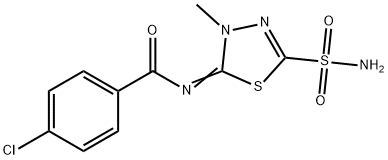 4-Chloro-N-(4,5-dihydro-4-methyl-2-sulfamoyl-1,3,4-thiadiazol-5-ylidene)benzamide 구조식 이미지
