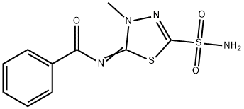 N-(4,5-Dihydro-4-methyl-2-sulfamoyl-1,3,4-thiadiazol-5-ylidene)benzamide 구조식 이미지