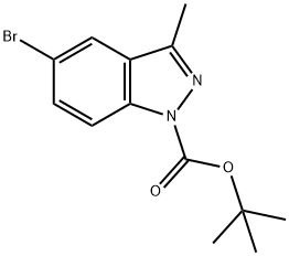 1-BOC-5-브로모-인다졸 구조식 이미지