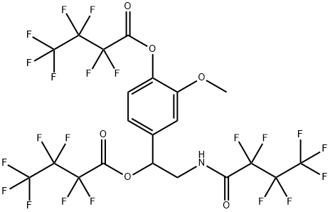 Heptafluorobutyric acid 4-[2-[(heptafluorobutyryl)amino]-1-[(heptafluorobutyryl)oxy]ethyl]-2-methoxyphenyl ester Structure