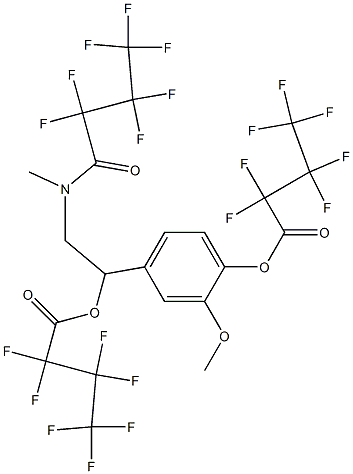 헵타플루오로부티르산4-[2-[N-(헵타플루오로부티릴)-N-메틸아미노]-1-[(헵타플루오로부티릴)옥시]에틸]-2-메톡시페닐에스테르 구조식 이미지
