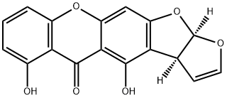 (3aS,12aR)-3a,12a-Dihydro-4,6-dihydroxy-5H-furo[3',2':4,5]furo[3,2-b]xanthen-5-one 구조식 이미지