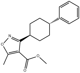 4-Isoxazolecarboxylicacid,5-methyl-3-(4-phenylcyclohexyl)-,methylester,trans-(9CI) Structure