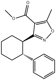 4-Isoxazolecarboxylicacid,5-methyl-3-(2-phenylcyclohexyl)-,methylester,trans-(9CI) 구조식 이미지