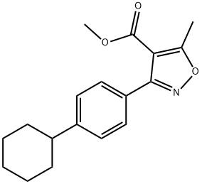 4-Isoxazolecarboxylicacid,3-(4-cyclohexylphenyl)-5-methyl-,methylester(9CI) Structure