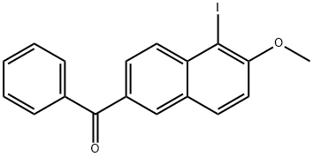 (5-요오도-6-메톡시-2-나프탈레닐)페닐메탄온 구조식 이미지