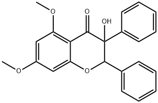 2,3-Dihydro-3-hydroxy-5,7-dimethoxy-2,3-diphenyl-4H-1-benzopyran-4-one 구조식 이미지